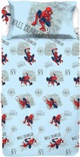 Hermet Spiderman Lenzuolo Sopra/Sotto con angoli+Federa Cotone 100%