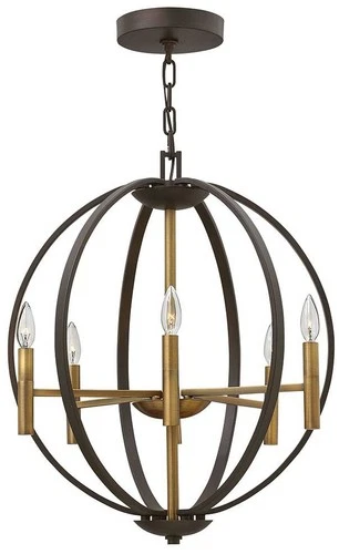 Hinkley Euclid 22 1/4" Wide Spanish Bronze 6-Light Pendant - Picture 2 of 7