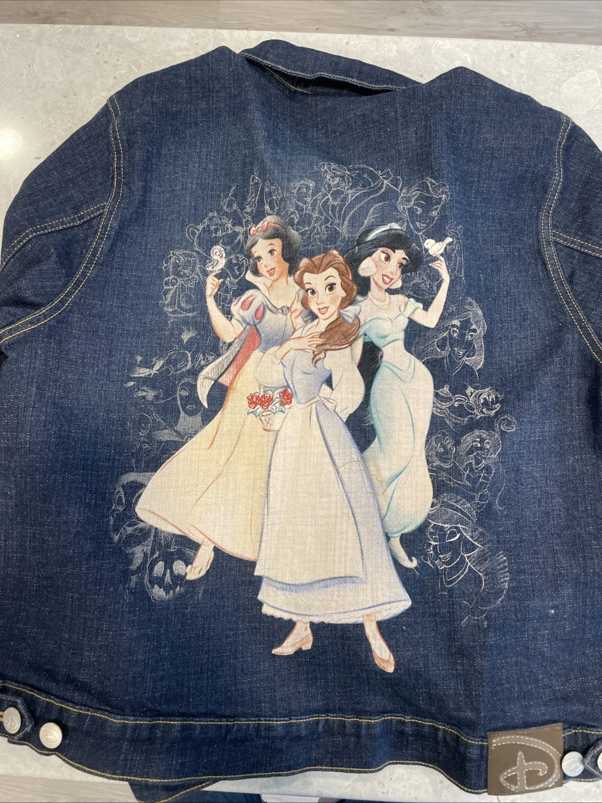 Vintage Y2K Disney Women's Jean Jacket Studio Collection Princess Size XL