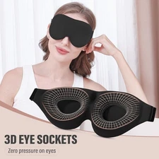 3D Travel Silk Eye Mask Sleeping Soft Padded Shade Cover Rest Relax Blindfold