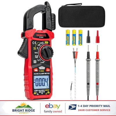 Auto-Ranging Multimeter with Flashlight for Voltage, Current, and Temperature