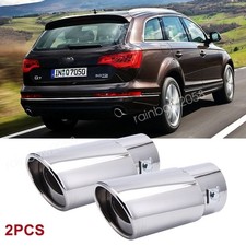 For Audi Q3 Q5 Q7 Q8 Exhaust Pipe Rear Tail Muffler Chrome Stainless Steel Tip
