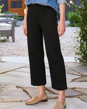 NEW Frank  Eileen Westport Illusion 04 Wide Leg Jean - Black Denim - 4 US