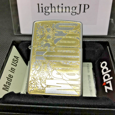 Zippo Marlboro Flower Silver Gold Etching 5 Sided Processing Oil