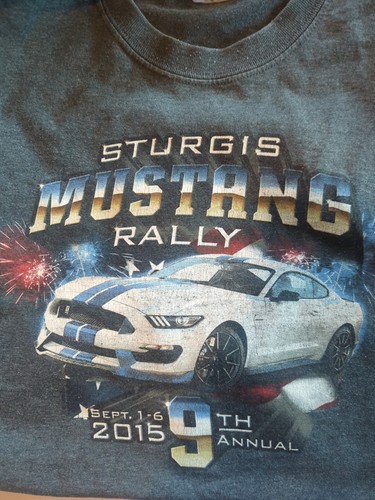 Lot 3 Sturgis Mustang Rally T-shirts Ford Vintage Sz L? Cars Automobile Racing - Picture 2 of 4