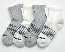 Bombas 4 Pairs Women's Classics Cushion Quarter socks Size Med 2 Colors Mix