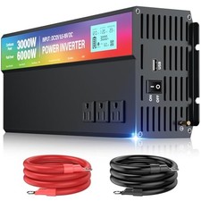 3000W Power Inverter,Peak Power 6000W 12V DC to AC 3000W LED MULTI