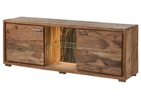 Tv Lowboard Baumrinde Fernsehtisch Vintage Landhaus Holz Massiv Led Beleuchtung