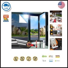 Upgraded One Way Window Privacy Film Sun Heat Blocking, Reflective Mirror Win...