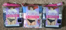 3X Hanes Women  s Cotton Hi-Cut Panties 7/L 5 Pack Breathable Tagless New