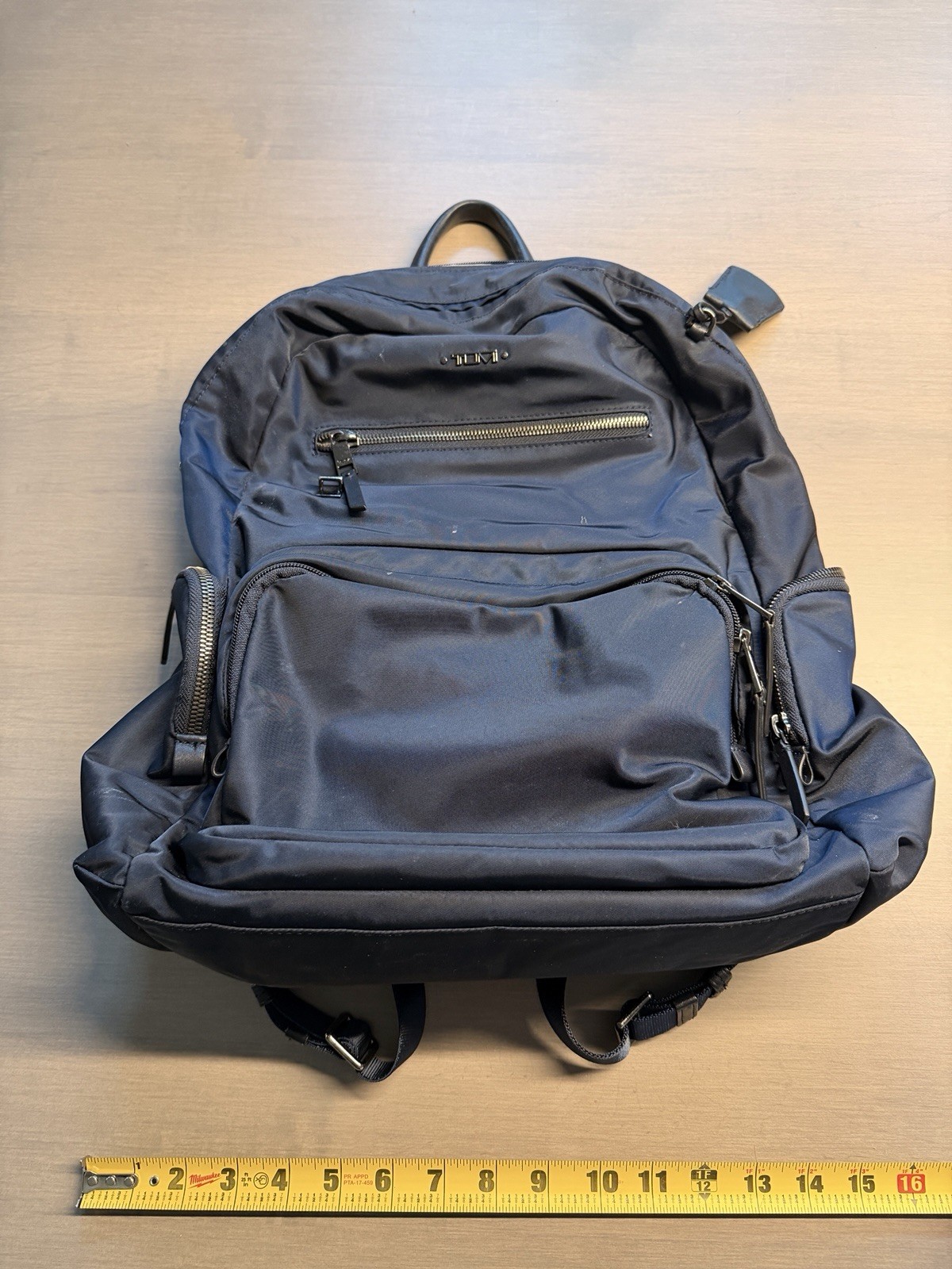 Tumi Backpack Navy Nylon Laptop Lightweight Bag - Gem