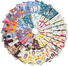 100 Cotton Fabric Bundle Quilt Squares 5''x5'' Animal Patterns Charm Packs