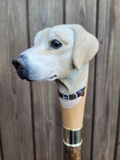 Hand-Carved Labrador Dog Head Cane   Natural Ash Wood Walking Stick