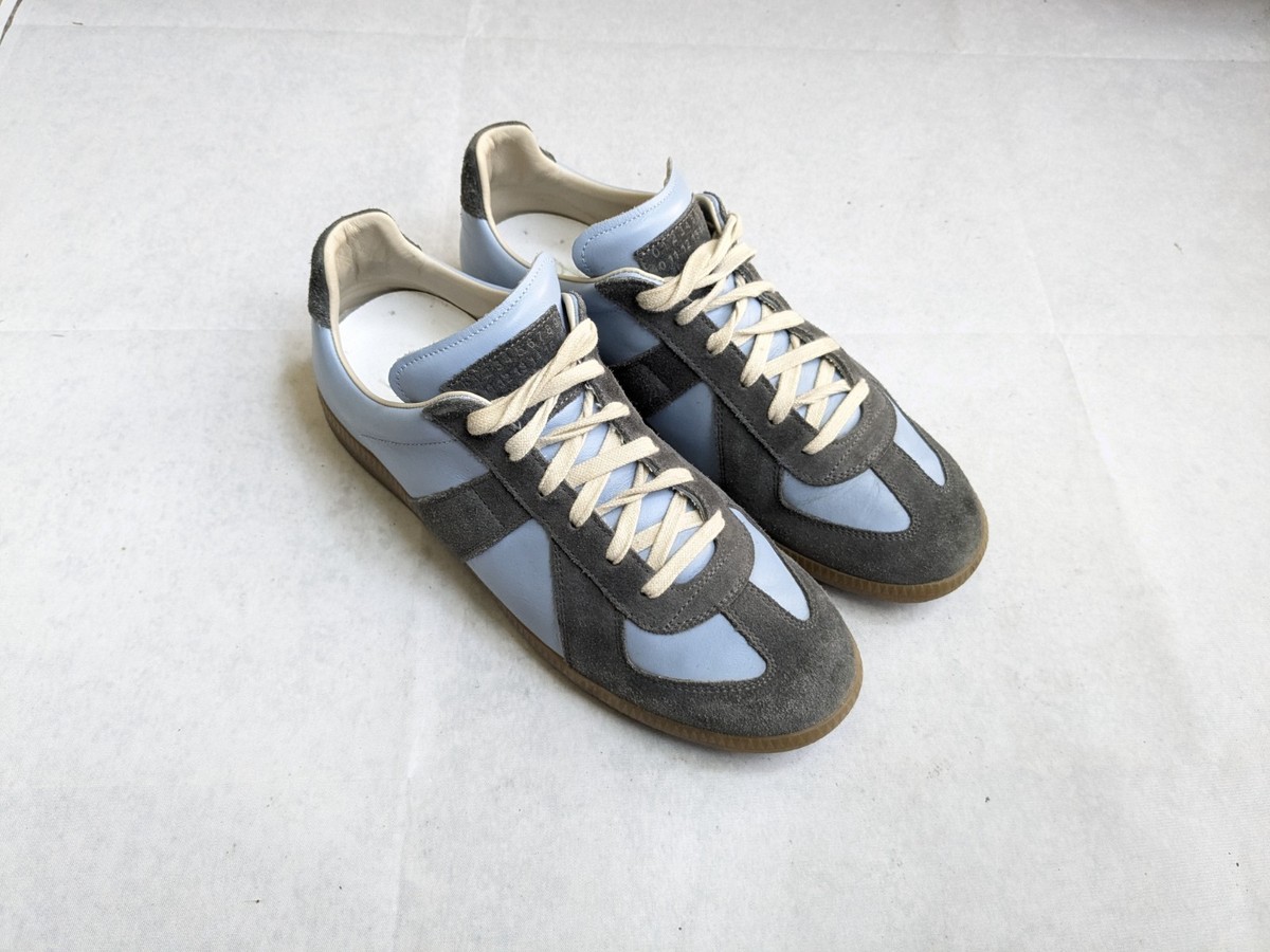 Maison Margiela GAT Sneakers Blue Gray Men 8.5 41.5 Suede Leather