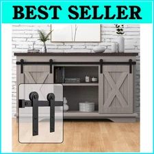 Durable 6FT Barn Door Hardware with Complete Installation Kit - 100 lbs Capacity