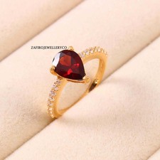 Garnet Ring, 925 Sterling Silver, Brides Gift Ring, Unique Ring, Natural Garnet