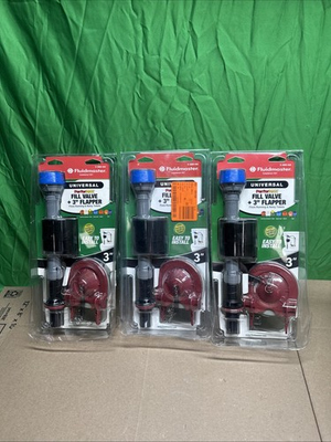 #ad LOT OF 3 Fluidmaster PerforMAX Fill Valve and 3 Inch Flapper Toilet Repair $24.99