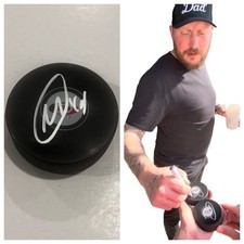NICOLAS DESLAURIERS SIGNED CAROLINA HURRICANES HOCKEY PUCK W/ CASE COA