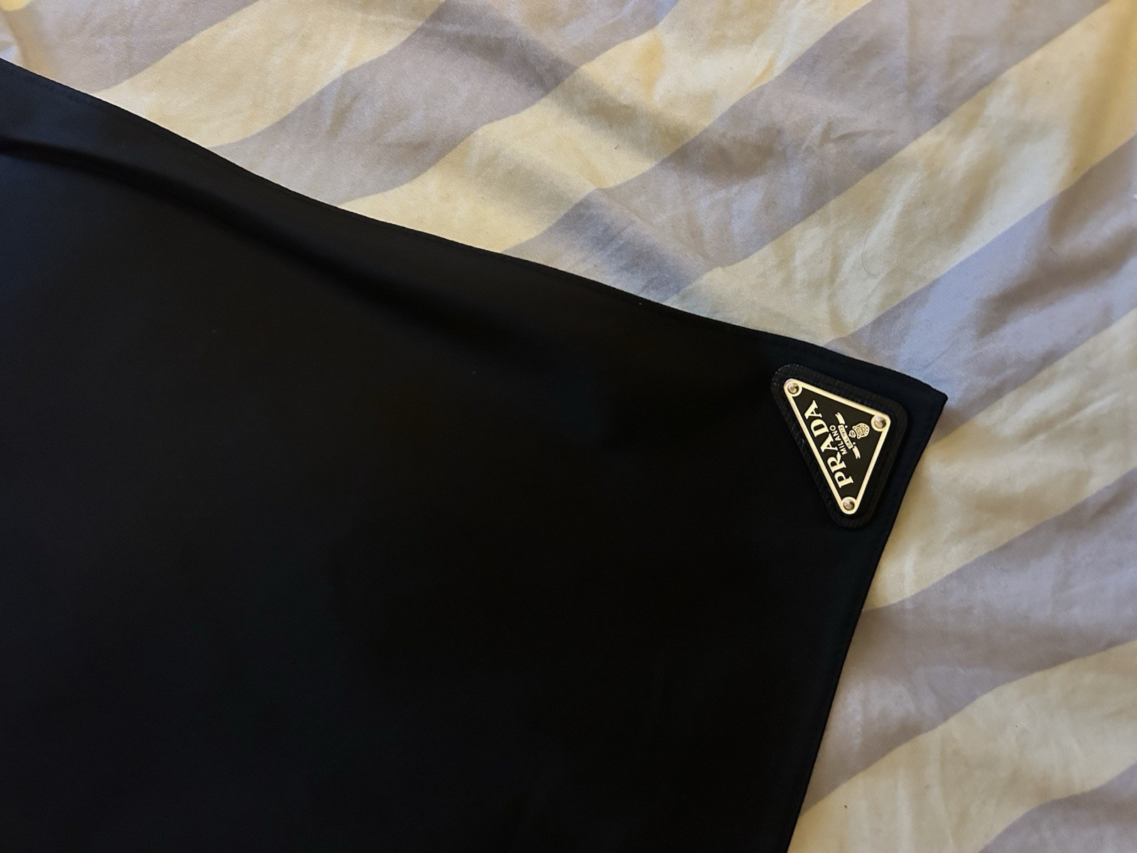 PRADA logo plate nylon scarf