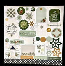 CTMH 2 Sheets EVERGREEN Sticker Embellishments NEW 12  x 12  Sticker Sheets