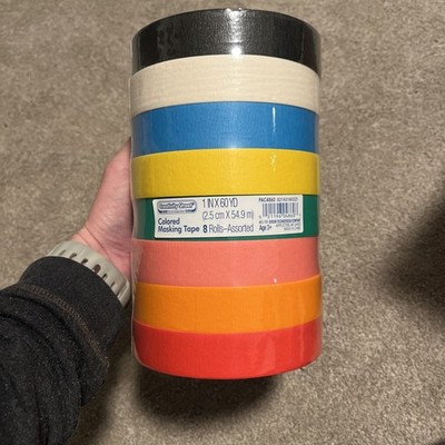 Creativity Street 8 Assorted Color Masking Tape Rolls 1'' x 60 yds Crafts Arts