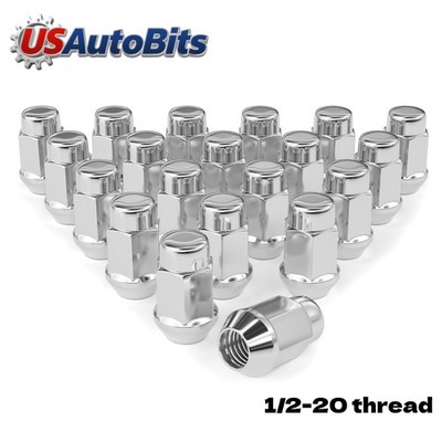 20 Pc Ford Lug Nut 1/2-20 Chrome 1.4'' Fit 5-Lug F100/F150/Edge/Explorer/Flex etc