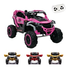 12V Kids UTV 2 Seaters Ride on Truck Electric Car Toy with Remote Flashlights