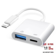 Apple MFi Certified Lightning to USB Camera Adapter with Charging Port,