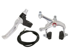 Bicycle 570A Rear Alloy Side-Pull Brake Set w/Lever & Cable Silver Cruisers/BMX