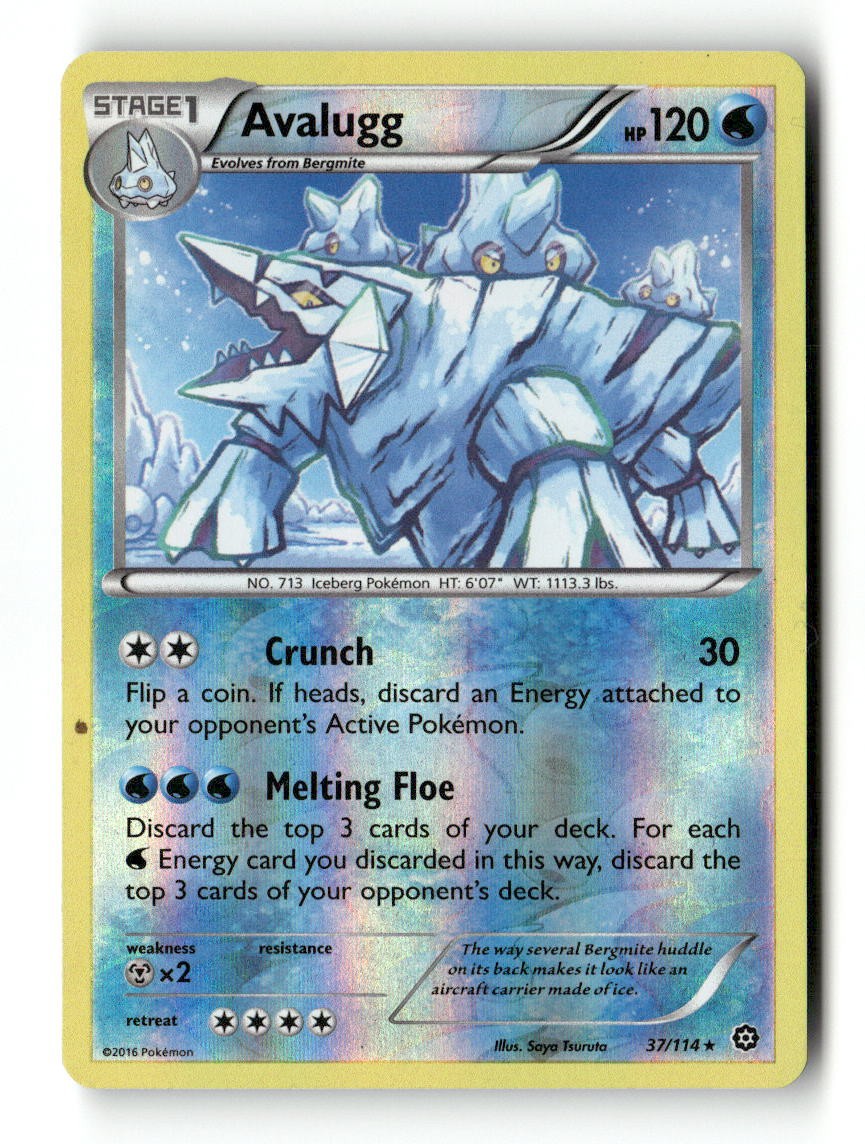 Avalugg 37/114 R Steam Siege Pokemon Reverse Holo NM