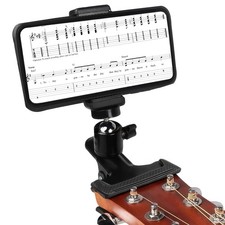 Kraoouis Guitar Phone Holder Mount for Guitar Bass Ukulele, Adjustable and Ro...