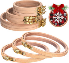 9 Pcs Beech Wood Embroidery Hoops Sizes from 4 Inch to 6 Inch Frame Circle Ho...