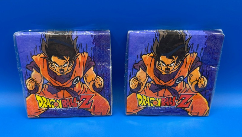 Vintage Dragon Ball Z Beverage Party Napkins 2 Packs of 16 size 9 7/8 x 9 7/8