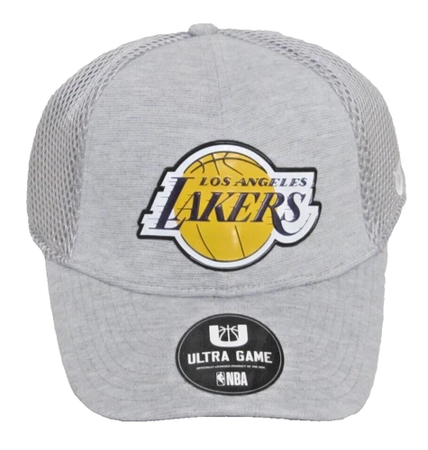 NBA Los Angeles Lakers Gray Closed Mesh Back Stretch Fitted Hat, Ultra Game, OS