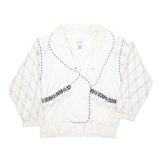 Lavon Shell Jacket White Nylon Crazy Pattern Womens M
