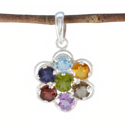 Mosaic Magic Silver Pendant With Multiple Gemstones For Any Mood. trailer