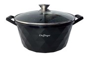 Cheffinger Kochtopf Alu Guss Glasdeckel Ø28Cm Induktion Suppentopf Pfanne