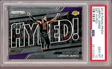2018 PANINI PRIZM BASKETBALL CARD #4 LEBRON JAMES PSA 10 GET HYPED! LA LAKERS