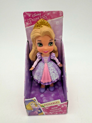 NEW Disney Princess Mini Toddler Rapunzel Glitter Dress 3'' Posable Doll 2016 NIB