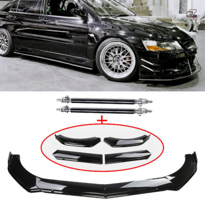 Front Bumper Lip Splitter Spoiler Strut Rod Bar Rod For Mitsubishi Lancer Evo 7/