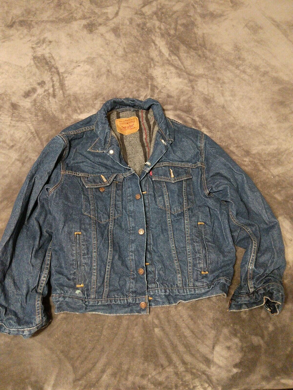 Levi's 70506-0316 Denim Trucker Jacket Vintage 70's 80's Blanket Lined Grey  46