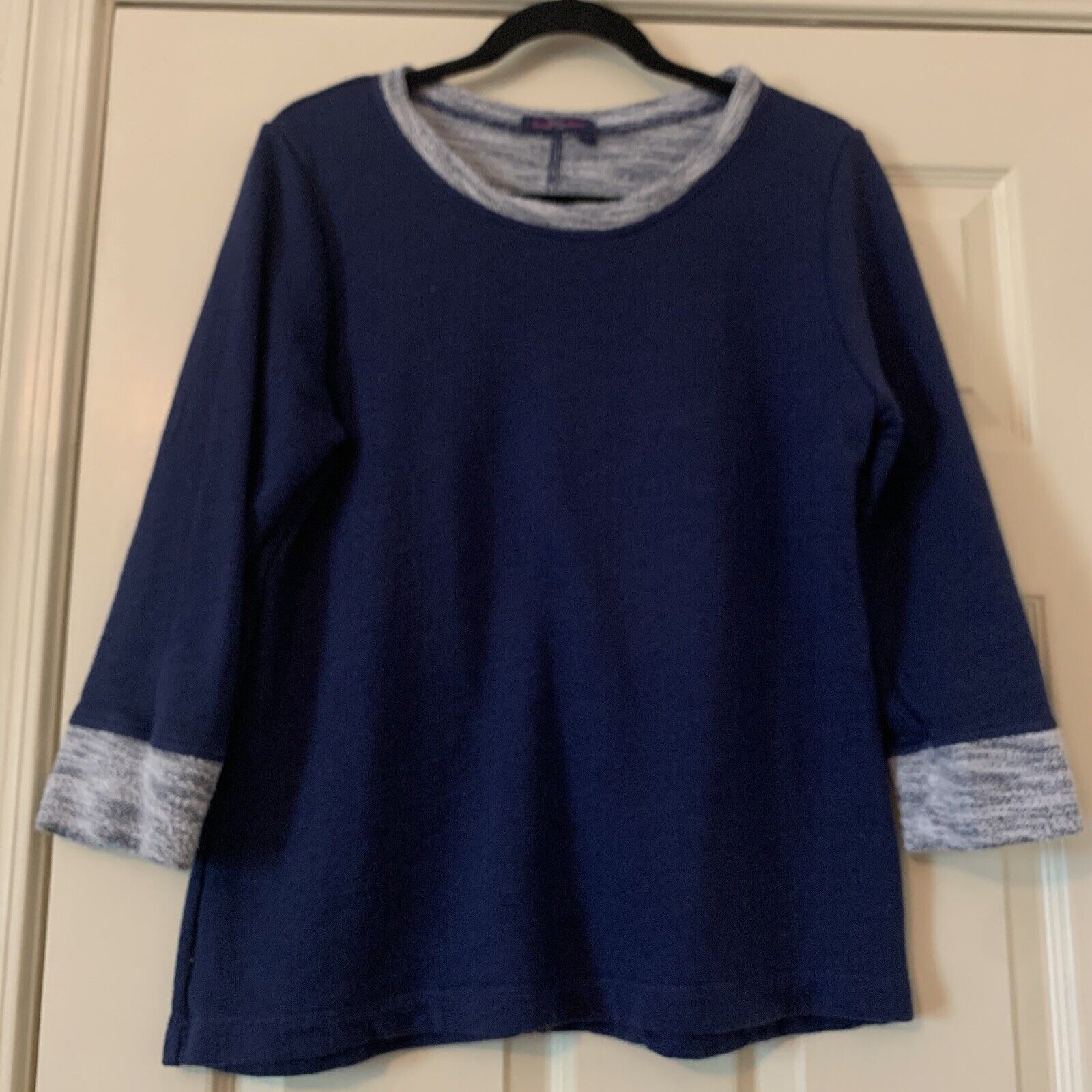 Fresh Produce Blue French Terry Trim Pullover Swe… - image 2