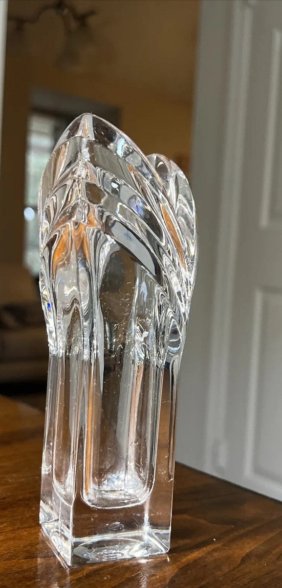 Vintage Mikasa Crystal Deco V Shaped Flower Vase | eBay