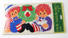 Raggedy Ann  Andy Vintage Stickers Hallmark Holiday Wreath 70s - 3 Pages NOS