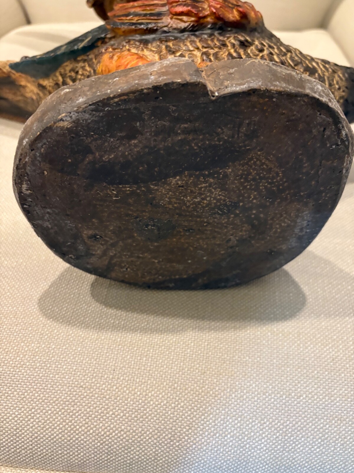 vtg pair of handpainted pheasant figurine 21x13"