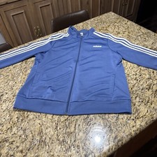 Adidas Primegreen Mens Full Zip Track Jacket, size Large Blue Preowned Cpix