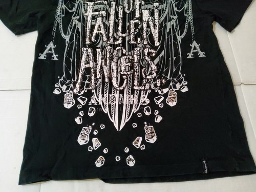 Akademiks AKDMKS Order of Fallen Angels V Neck T Shirt 4XL Sequins Rhinestones - Picture 2 of 5