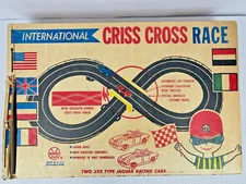 Vintage Louis Marx International Criss Cross Race Game with Two Cars - PLS READ