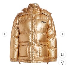 Fila Women's Puffer Coat Size S Gold Brand New Original Price $185