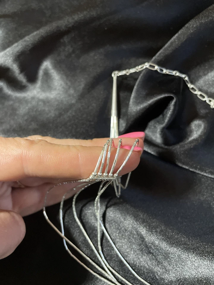 Collar Carolyn Pollack Plata Líquida, Collar Vintage Plata Líquida 5 Hilos Foto 3 de 4